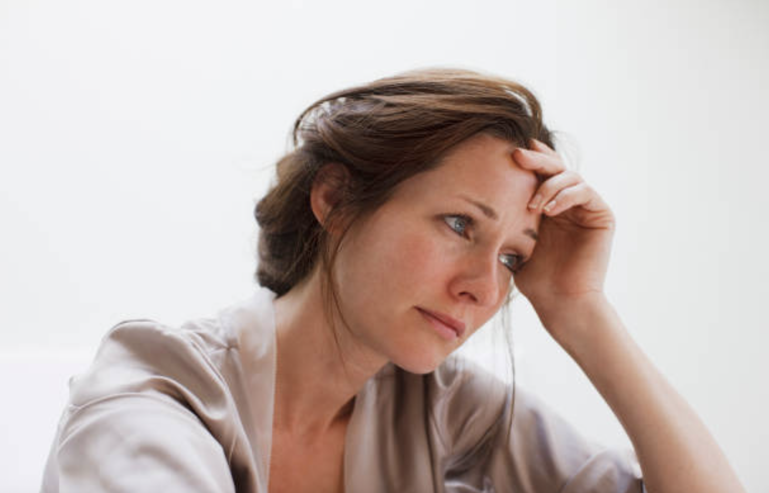 Worried woman sitting